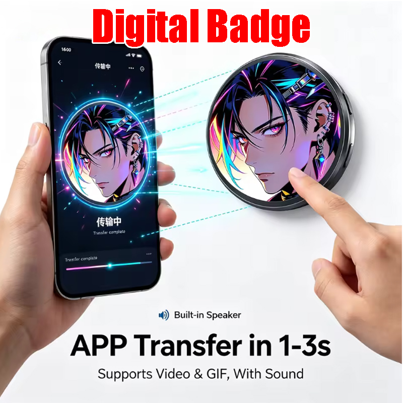 Tech Accessories Photo - Spilla Digitale HD Touchscreen con Immagine